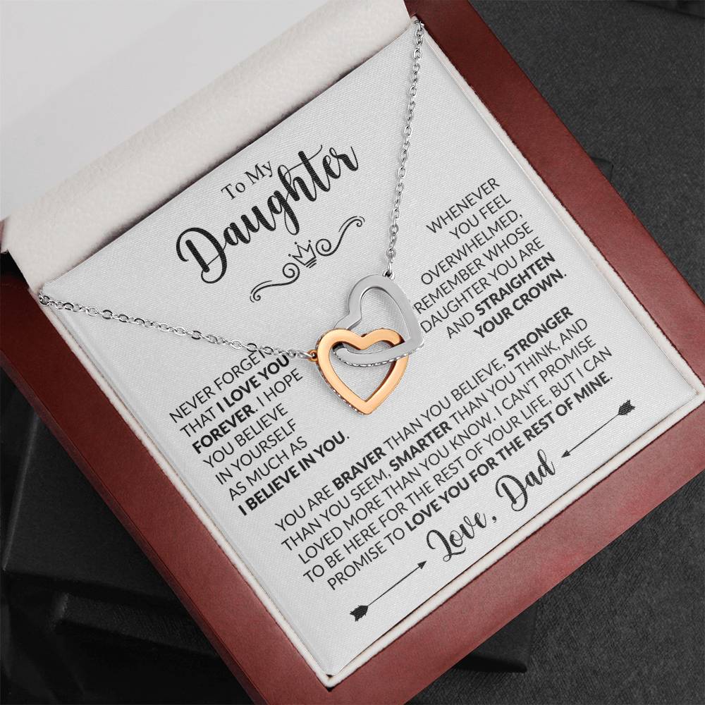 TO MY DAUGHTER - Love, Dad- INTERLOCKING HEARTS