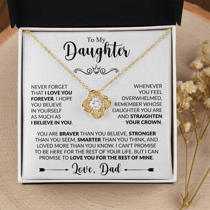 TO MY DAUGHTER - Love, Dad - KNOT NECKLACE