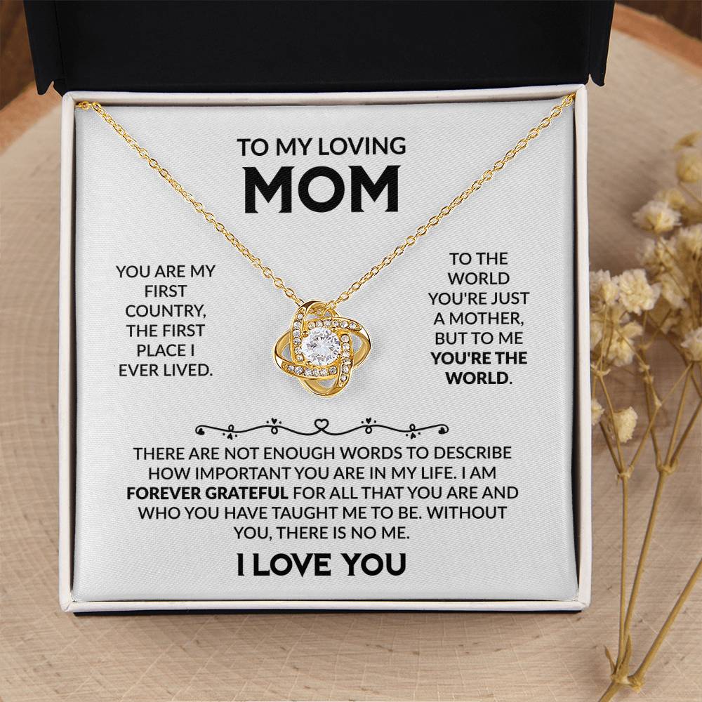 TO MY LOVING MOM - Knot Necklace