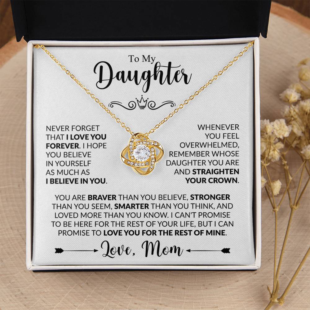 TO MY DAUGHTER - Love, Mom - KNOT NECKLACE