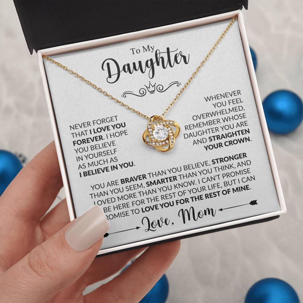 TO MY DAUGHTER - Love, Mom - KNOT NECKLACE