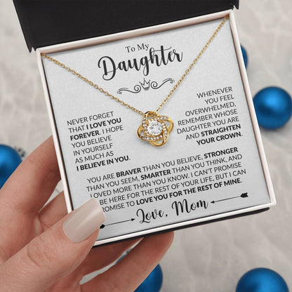 TO MY DAUGHTER - Love, Mom - KNOT NECKLACE