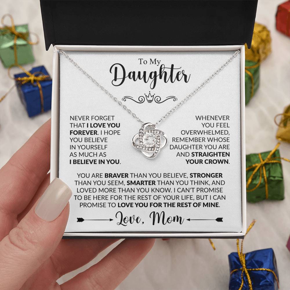 TO MY DAUGHTER - Love, Mom - KNOT NECKLACE