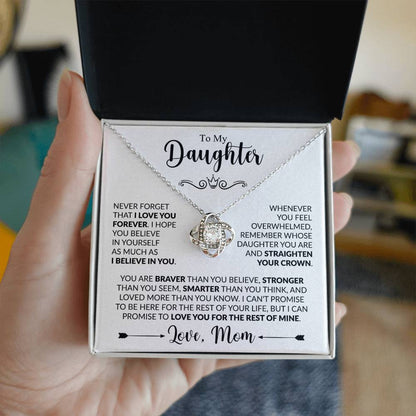 TO MY DAUGHTER - Love, Mom - KNOT NECKLACE