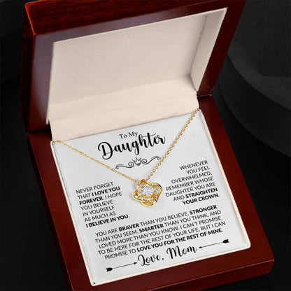 TO MY DAUGHTER - Love, Mom - KNOT NECKLACE