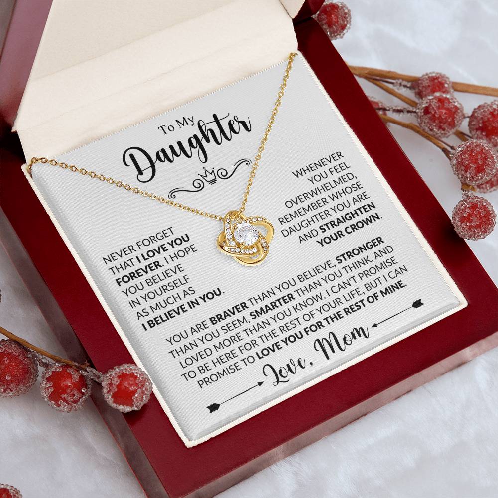 TO MY DAUGHTER - Love, Mom - KNOT NECKLACE