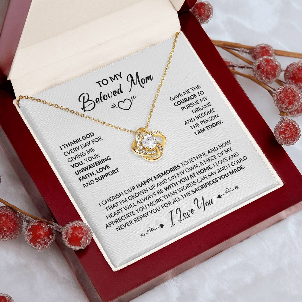 TO MY BELOVED MOM - Knot Necklace