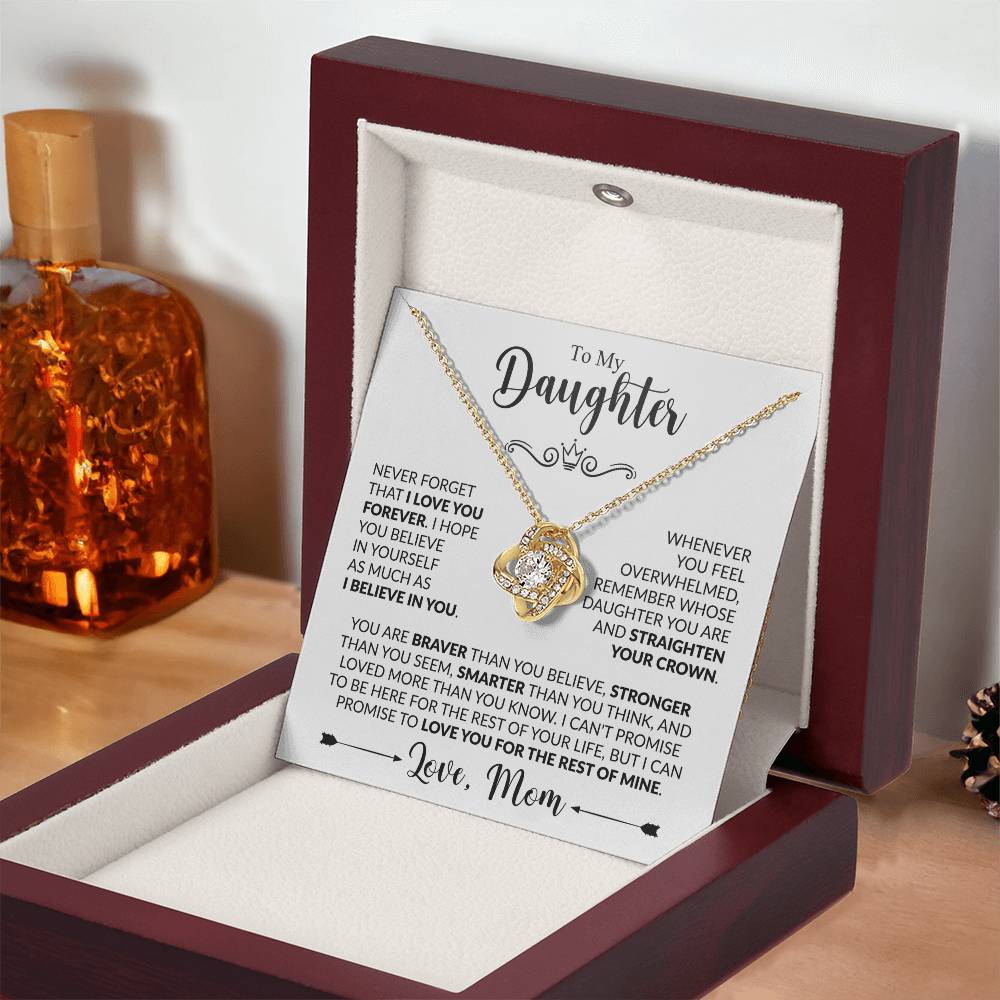 TO MY DAUGHTER - Love, Mom - KNOT NECKLACE