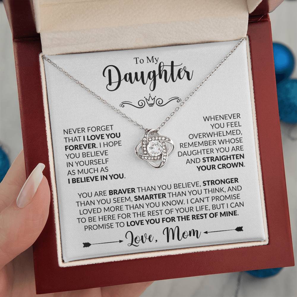 TO MY DAUGHTER - Love, Mom - KNOT NECKLACE