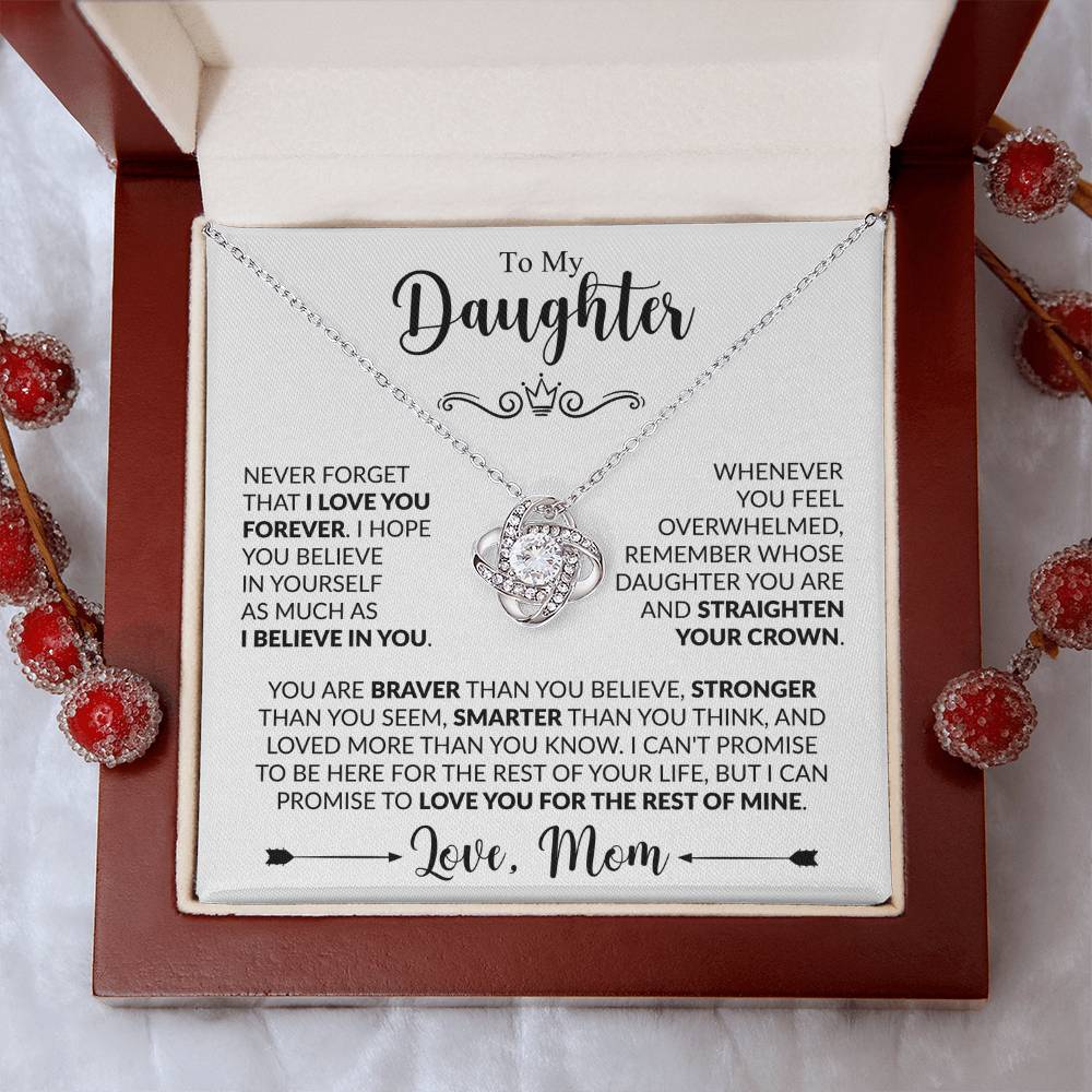 TO MY DAUGHTER - Love, Mom - KNOT NECKLACE