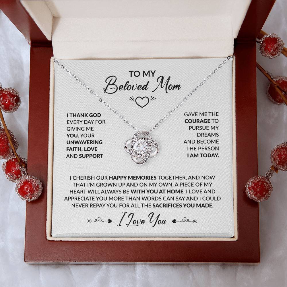 TO MY BELOVED MOM - Knot Necklace