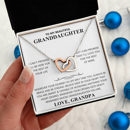 TO MY BEAUTIFUL GRANDDAUGHTER  - INTERLOCKING HEARTS