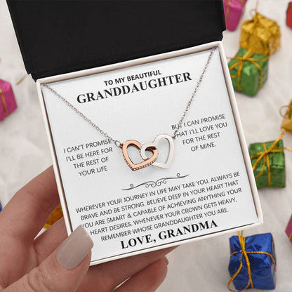 TO MY BEAUTIFUL GRANDDAUGHTER - INTERLOCKING HEARTS