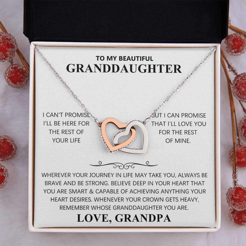 TO MY BEAUTIFUL GRANDDAUGHTER  - INTERLOCKING HEARTS