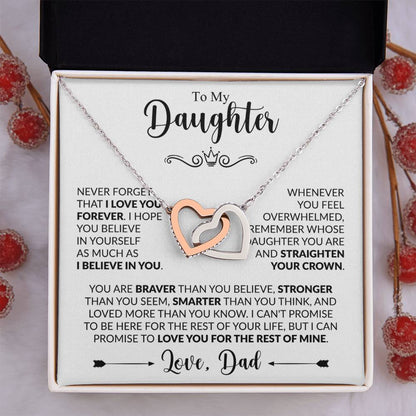 TO MY DAUGHTER - Love, Dad- INTERLOCKING HEARTS