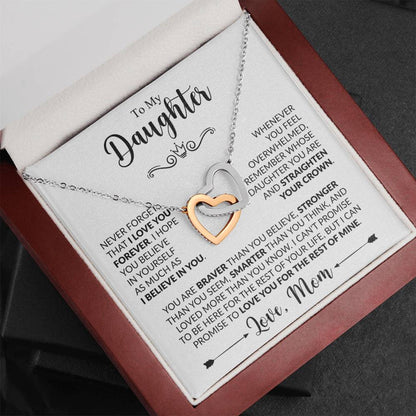 TO MY DAUGHTER - Love, Mom- INTERLOCKING HEARTS