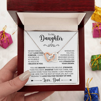TO MY DAUGHTER - Love, Dad- INTERLOCKING HEARTS