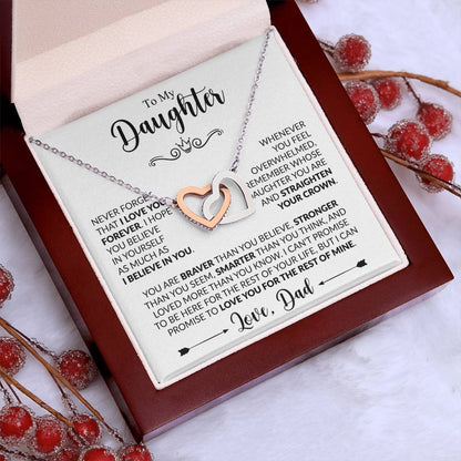 TO MY DAUGHTER - Love, Dad- INTERLOCKING HEARTS