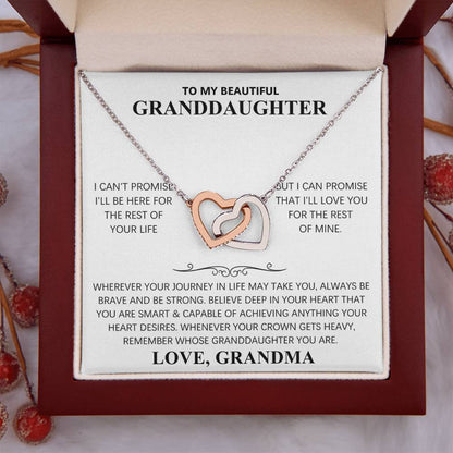 TO MY BEAUTIFUL GRANDDAUGHTER - INTERLOCKING HEARTS